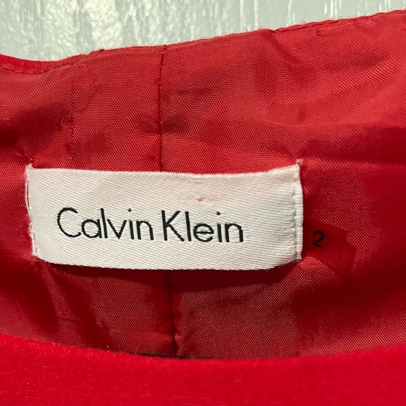 Classic Red Dress with Belt. Calvin Klein. Perfect Office Wear. - Picture 3 of 4